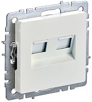 Розетка компьютерная без рамки IEK Brite РК10-2-БрЖ 2-м. RJ45+RJ45 5e жемчуг картинка
